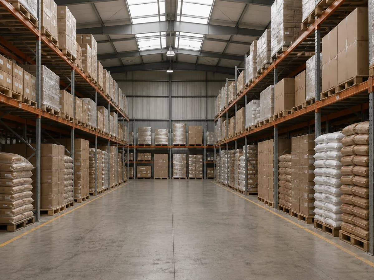 Stock on racking inside the Swiftver warehouse